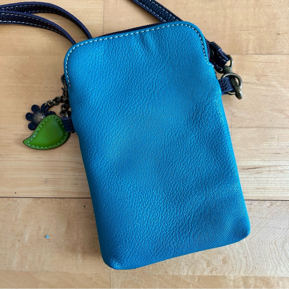 Chala Dragonfly Convertible Pouch, Purse, Crossbody Bag with Charms, Teal, Brown - Picture 15 of 17